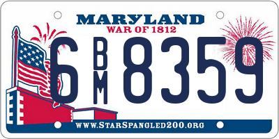 MD license plate 6BM8359
