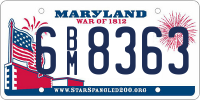 MD license plate 6BM8363