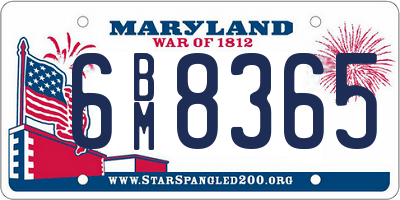 MD license plate 6BM8365