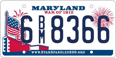 MD license plate 6BM8366