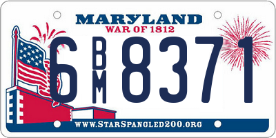 MD license plate 6BM8371