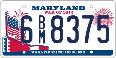MD license plate 6BM8375