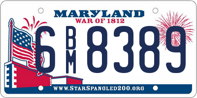 MD license plate 6BM8389