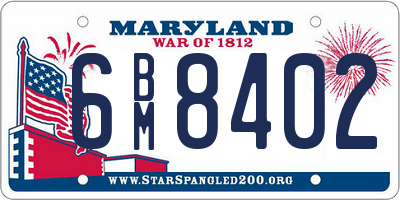MD license plate 6BM8402