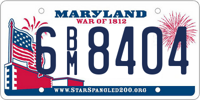MD license plate 6BM8404