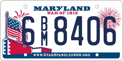 MD license plate 6BM8406