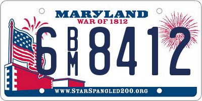 MD license plate 6BM8412