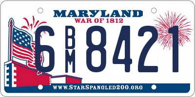 MD license plate 6BM8421