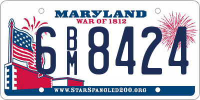 MD license plate 6BM8424