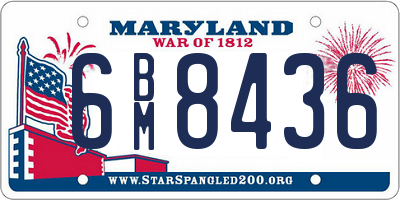 MD license plate 6BM8436