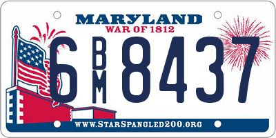 MD license plate 6BM8437