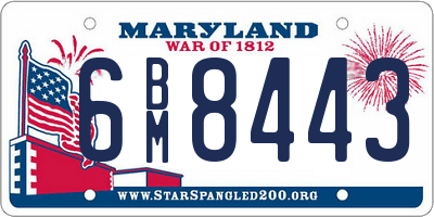 MD license plate 6BM8443