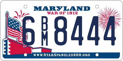 MD license plate 6BM8444