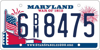 MD license plate 6BM8475