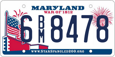 MD license plate 6BM8478