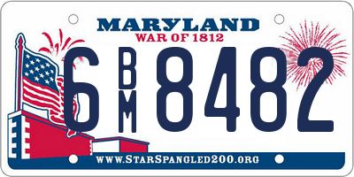MD license plate 6BM8482