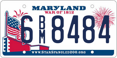 MD license plate 6BM8484
