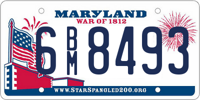 MD license plate 6BM8493