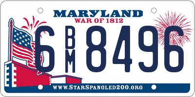 MD license plate 6BM8496