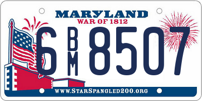 MD license plate 6BM8507