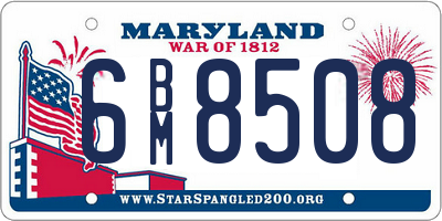 MD license plate 6BM8508