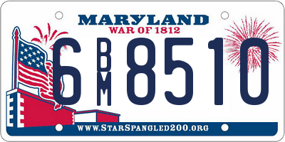 MD license plate 6BM8510
