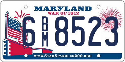 MD license plate 6BM8523
