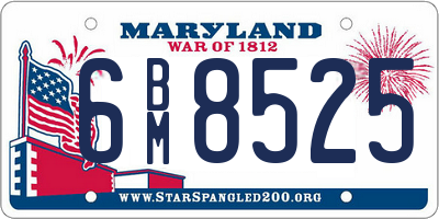 MD license plate 6BM8525