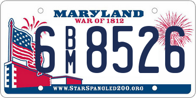 MD license plate 6BM8526