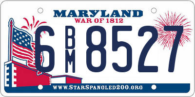 MD license plate 6BM8527