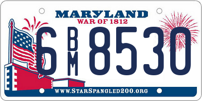 MD license plate 6BM8530