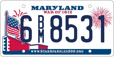 MD license plate 6BM8531