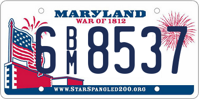 MD license plate 6BM8537