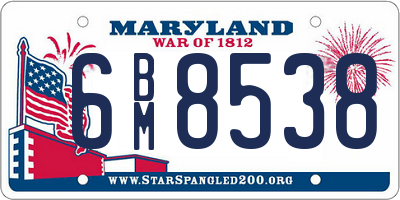 MD license plate 6BM8538