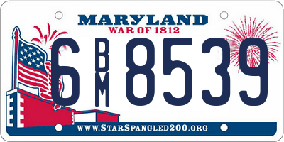 MD license plate 6BM8539
