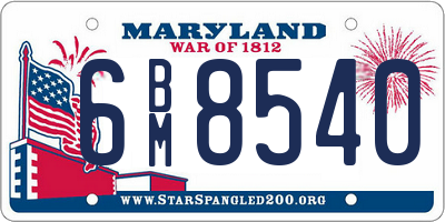 MD license plate 6BM8540