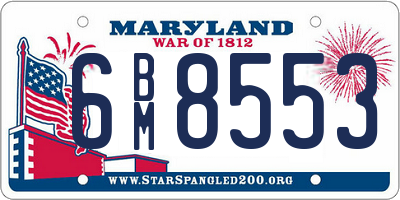 MD license plate 6BM8553