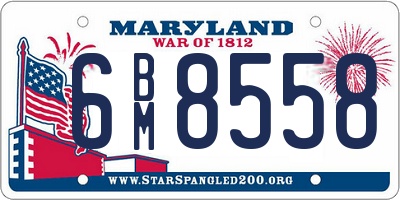 MD license plate 6BM8558
