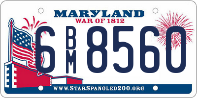 MD license plate 6BM8560