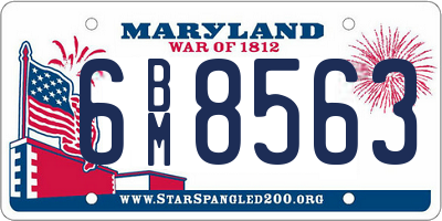 MD license plate 6BM8563