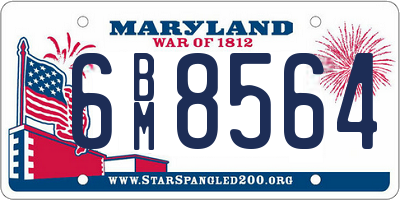 MD license plate 6BM8564