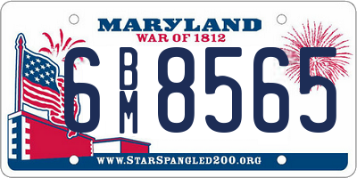 MD license plate 6BM8565