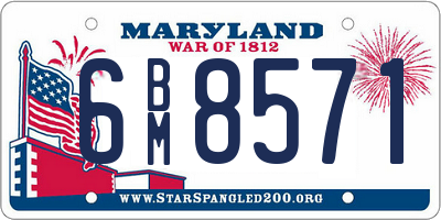 MD license plate 6BM8571