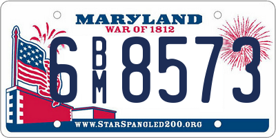 MD license plate 6BM8573