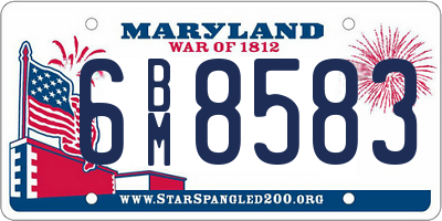 MD license plate 6BM8583