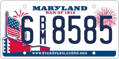 MD license plate 6BM8585