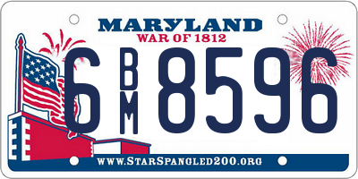 MD license plate 6BM8596