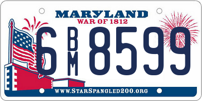 MD license plate 6BM8599