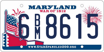 MD license plate 6BM8615