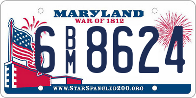 MD license plate 6BM8624